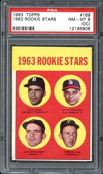 1963 Topps #169 Rookie Stars PSA 8(OC) NM/MT