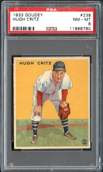 1933 Goudey #238 Hugh Critz PSA 8 NM/MT