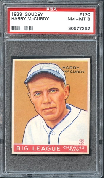 1933 Goudey #170 Harry McCurdy PSA 8 NM/MT