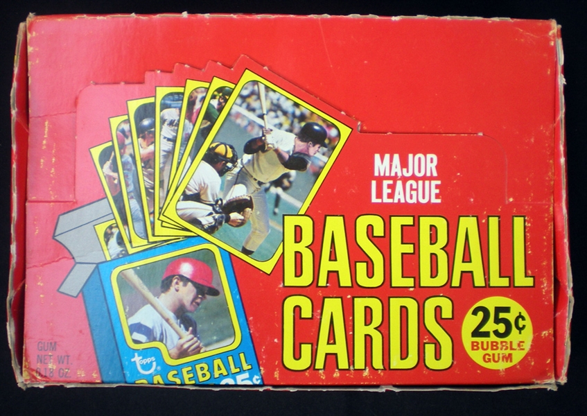 1972 Topps Baseball Empty Display Box with (6) Empty Cello Pack Boxes