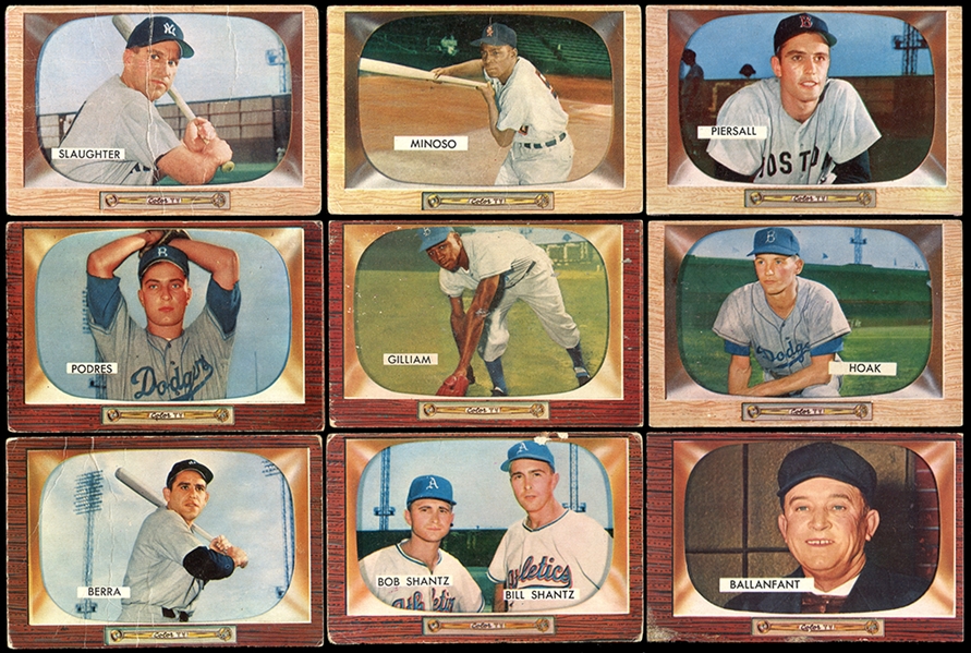 1955 Bowman Group of 86 Cards with Stars and HOFers
