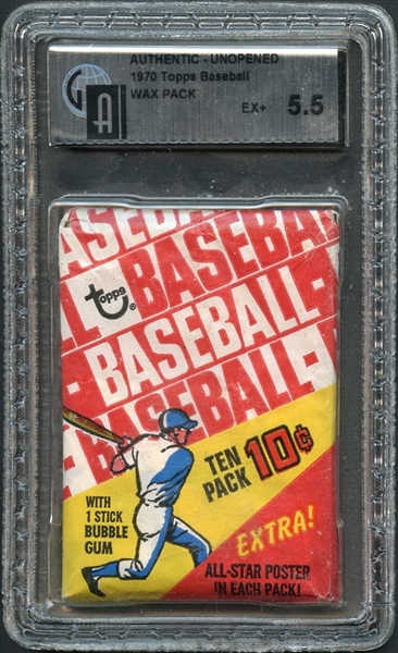 1970 Topps Baseball Wax Pack GAI 5.5 EX+