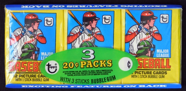1979 Topps Baseball Unopened Wax Pack Tray