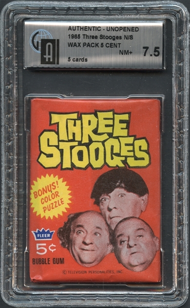 1965 Three Stooges Wax Pack GAI 7.5 NM+