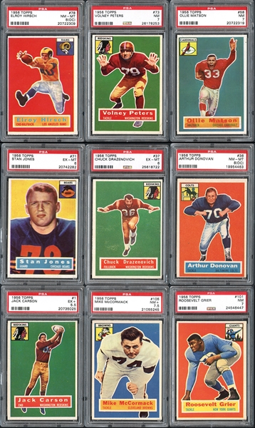 1956 Topps Football Complete Set with PSA Graded and Extras