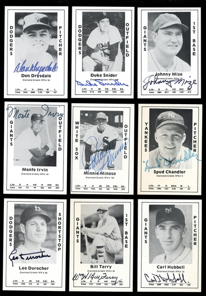 1979 Wallin Diamond Greats Autographed Group of (26) with Stars and HOFers