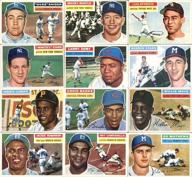 1956 Topps Near-Complete Set (313/342) with Mantle