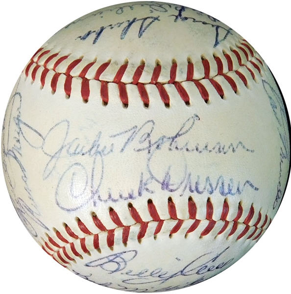 1953 Brooklyn Dodgers Team-Signed ONL (Giles) Ball with (21) Signatures