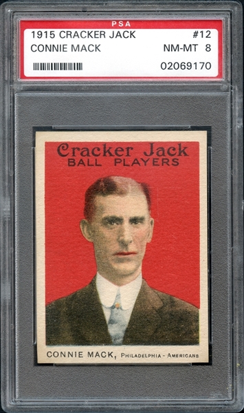 1915 Cracker Jack #12 Connie Mack PSA 8 NM-MT