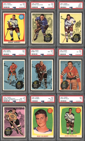 1961 Topps Hockey High Grade Complete Set With PSA Graded