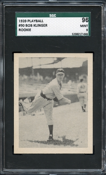 1939 Playball #90 Bob Klinger SGC 96 MINT 9