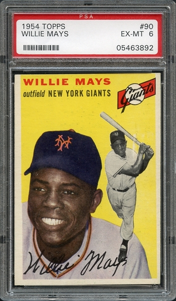 1954 Topps #90 Willie Mays PSA 6 EX-MT