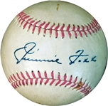 Exceptional Jimmie Foxx Single-Signed Baseball PSA/DNA Autograph Grade NM/MT 8