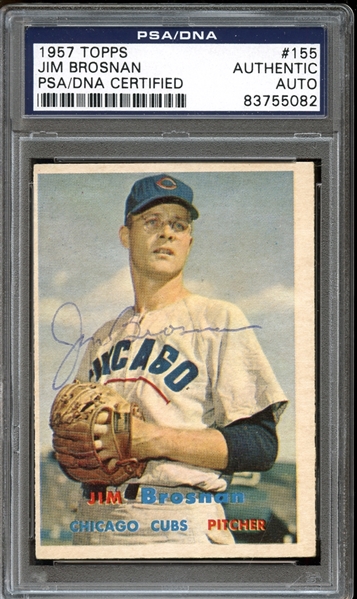 1957 Topps #155 Jim Brosnan Autographed PSA/DNA AUTHENTIC