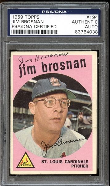 1959 Topps #194 Jim Brosnan Autographed PSA/DNA AUTHENTIC