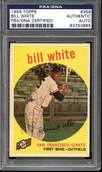1959 Topps #359 Bill White Autographed PSA/DNA AUTHENTIC