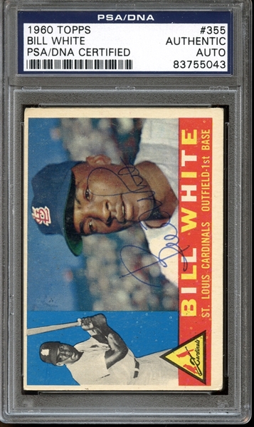 1960 Topps #355 Bill White Autographed PSA/DNA AUTHENTIC