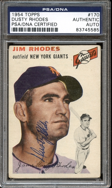 1954 Topps #170 Jim Dusty Rhodes Autographed PSA/DNA AUTHENTIC