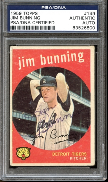 1959 Topps #149 Jim Bunning Autographed PSA/DNA AUTHENTIC