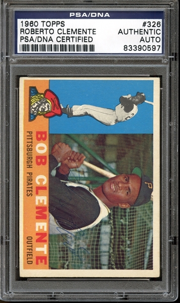 1960 Topps #326 Roberto Clemente Autographed PSA/DNA AUTHENTIC