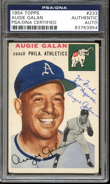 1954 Topps #233 Augie Galan Autographed PSA/DNA AUTHENTIC