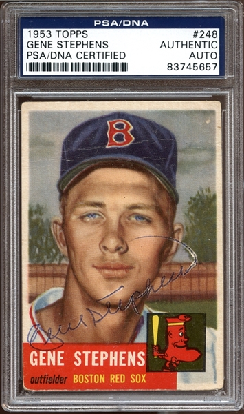 1953 Topps #248 Gene Stephens Autographed PSA/DNA AUTHENTIC