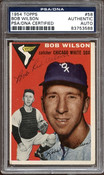 1954 Topps #58 Bob Wilson Autographed PSA/DNA AUTHENTIC