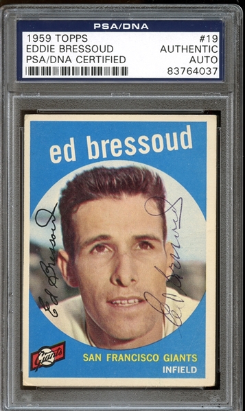 1959 Topps #19 Eddie Bressoud Autographed PSA/DNA AUTHENTIC