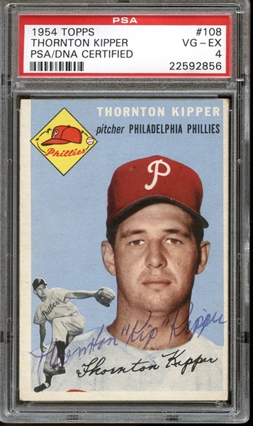 1954 Topps #108 Thornton Kipper Autographed PSA/DNA AUTHENTIC