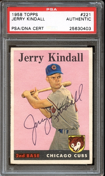 1958 Topps #221 Jerry Kindall Autographed PSA/DNA AUTHENTIC