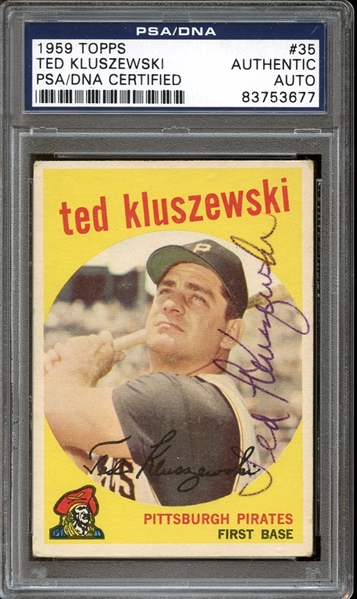 1959 Topps #35 Ted Kluszewski Autographed PSA/DNA AUTHENTIC