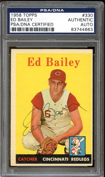 1958 Topps #330 Ed Bailey Autographed PSA/DNA AUTHENTIC