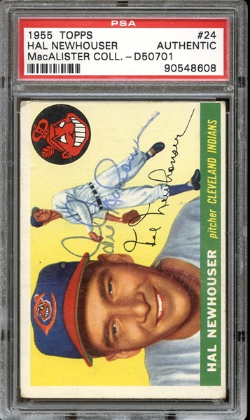 1955 Topps #24 Hal Newhouser Autographed PSA/DNA AUTHENTIC