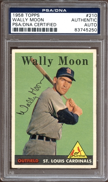 1958 Topps #210 Wally Moon Autographed PSA/DNA AUTHENTIC