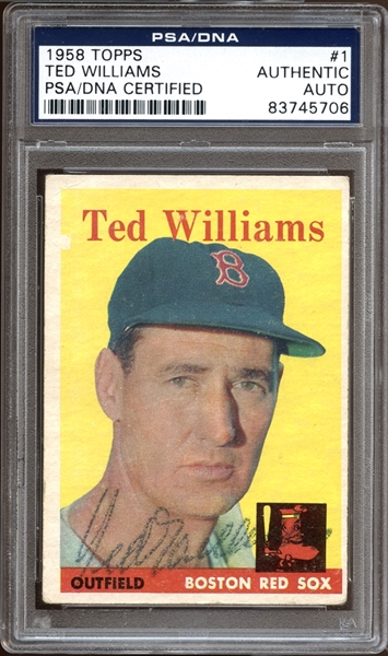 1958 Topps #1 Ted Williams Autographed PSA/DNA AUTHENTIC