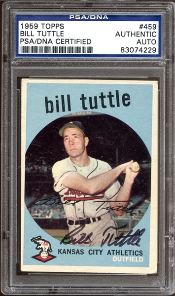 1959 Topps #459 Bill Tuttle Autographed PSA/DNA AUTHENTIC