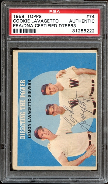 1959 Topps #74 Cookie Lavagetto Autographed PSA/DNA AUTHENTIC