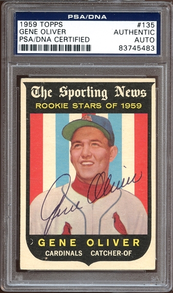 1959 Topps #135 Gene Oliver Autographed PSA/DNA AUTHENTIC
