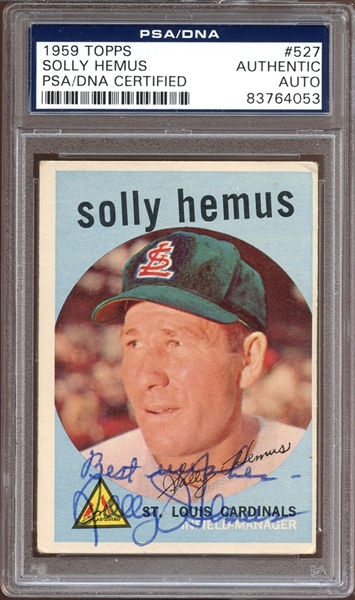 1959 Topps #527 Solly Hemus Autographed PSA/DNA AUTHENTIC