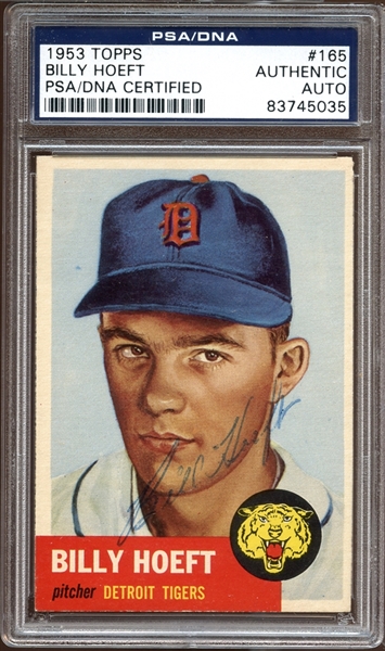 1953 Topps #165 Billy Hoeft Autographed PSA/DNA AUTHENTIC