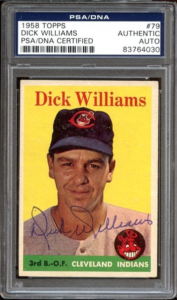 1958 Topps #79 Dick Williams Autographed PSA/DNA AUTHENTIC