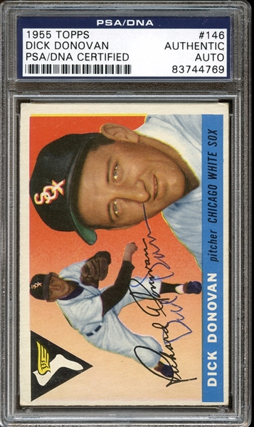 1955 Topps #146 Dick Donovan Autographed PSA/DNA AUTHENTIC