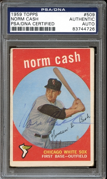 1959 Topps #509 Norm Cash Autographed PSA/DNA AUTHENTIC