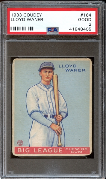 1933 Goudey #164 Lloyd Waner PSA 2 GOOD