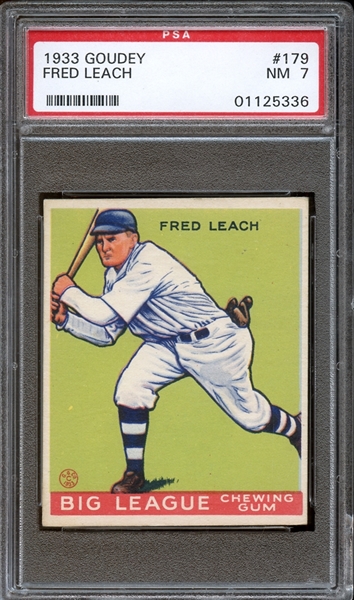 1933 Goudey #179 Fred Leach PSA 7 NM 