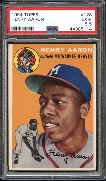 1954 Topps #128 Henry Aaron PSA 5.5 EX+ 