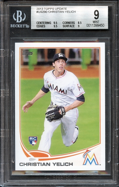 2013 Topps Update #US290 Christian Yelich BGS 9 MINT