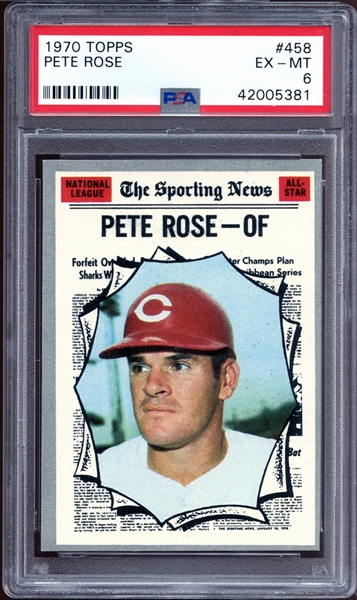 1970 Topps #458 Pete Rose All Star PSA 6 EX/MT