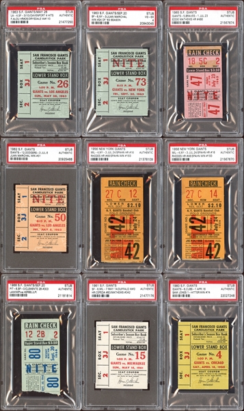 1950s-1960s San Francisco Giants Ticket Stub Group of (41) All PSA AUTHENTIC