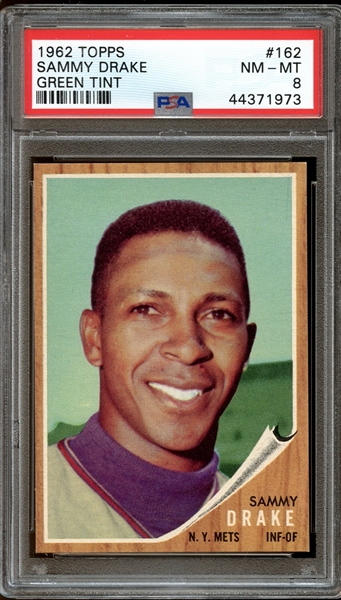 1962 Topps #162 Sammy Drake Green Tint PSA 8 NM-MT